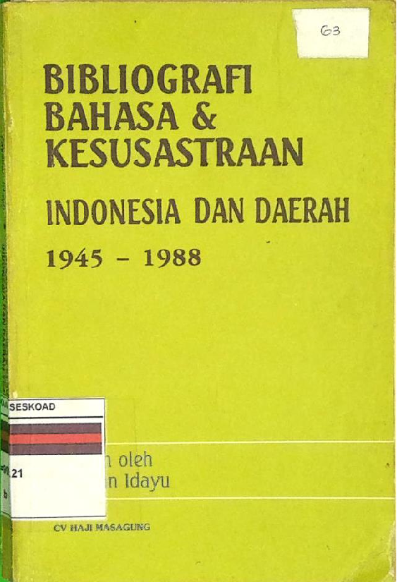 BIBLIOGRAFI BAHASA DAN KESUSASTRAAN